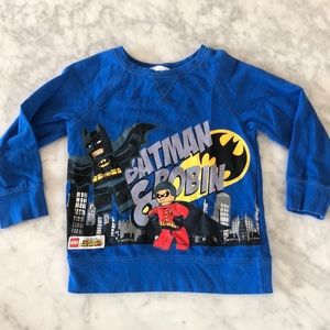 EUC LITTLE BOY BLUE LEGO BATMAN SWEATER SIZE 4-6